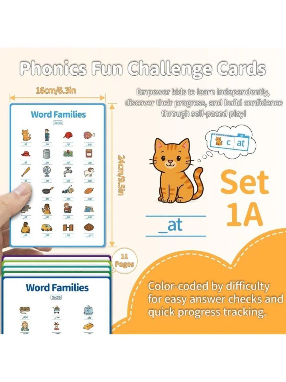 Engaging Phonics Flash Cards & Word Family Flip Books for Kids | Learn to Read